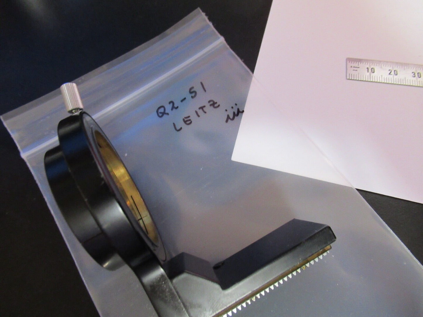 LEITZ WETZLAR GERMANY CONDENSER HOLDER MICROSCOPE PART AS PICTURED Q2-51