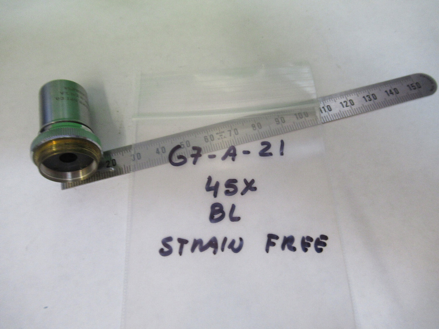 BAUSCH OBJECTIVE 45X STRAIN FREE POL POLARIZATION MICROSCOPE PART &G7-A-21