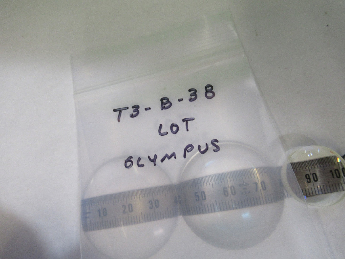 OLYMPUS JAPAN LOT 4 EA LENSES LENS MICROSCOPE PART AS PICTURED T3-B-38