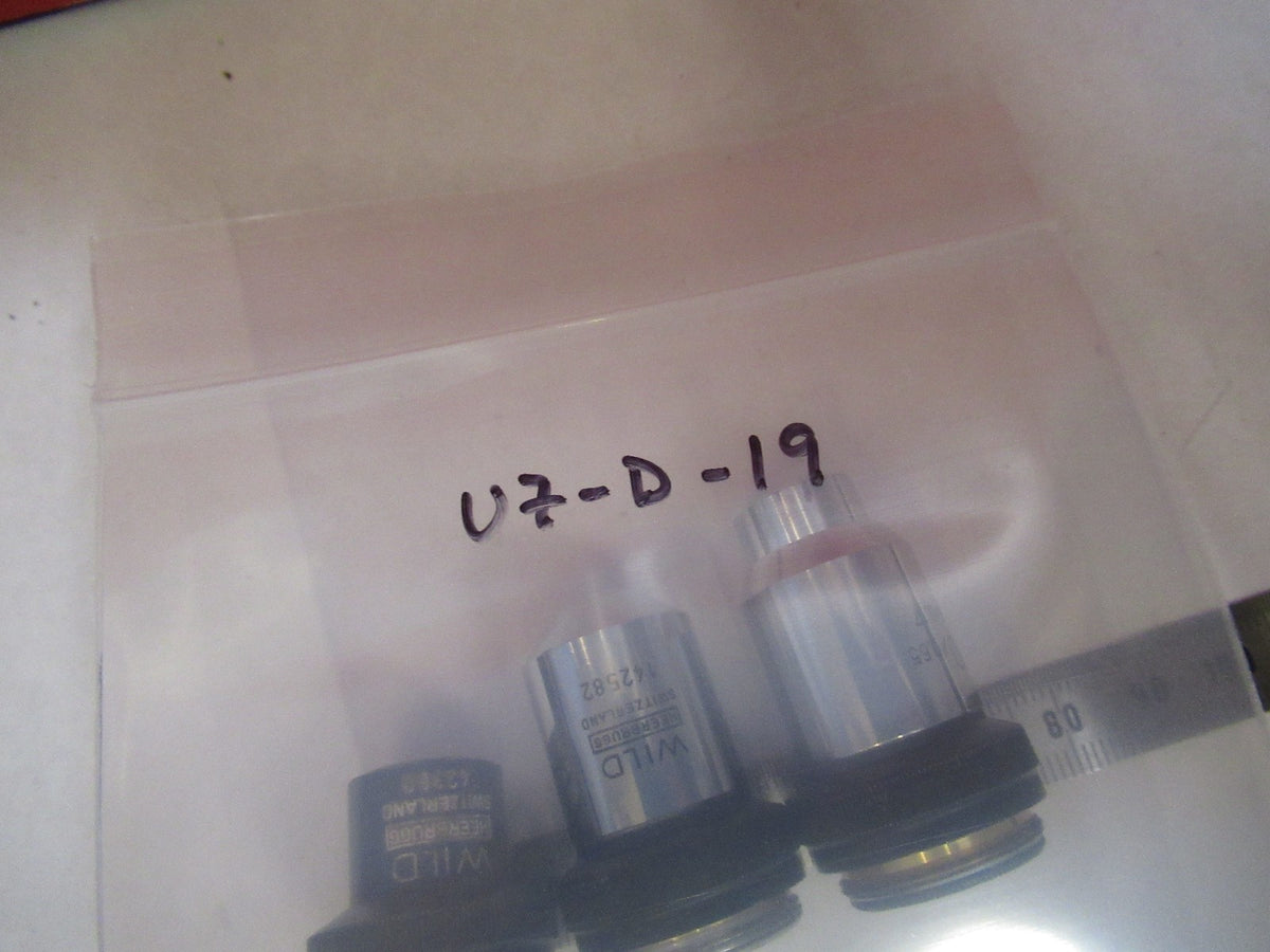 Lot Objectives Wild Swiss Lenses Optics Microscope Part