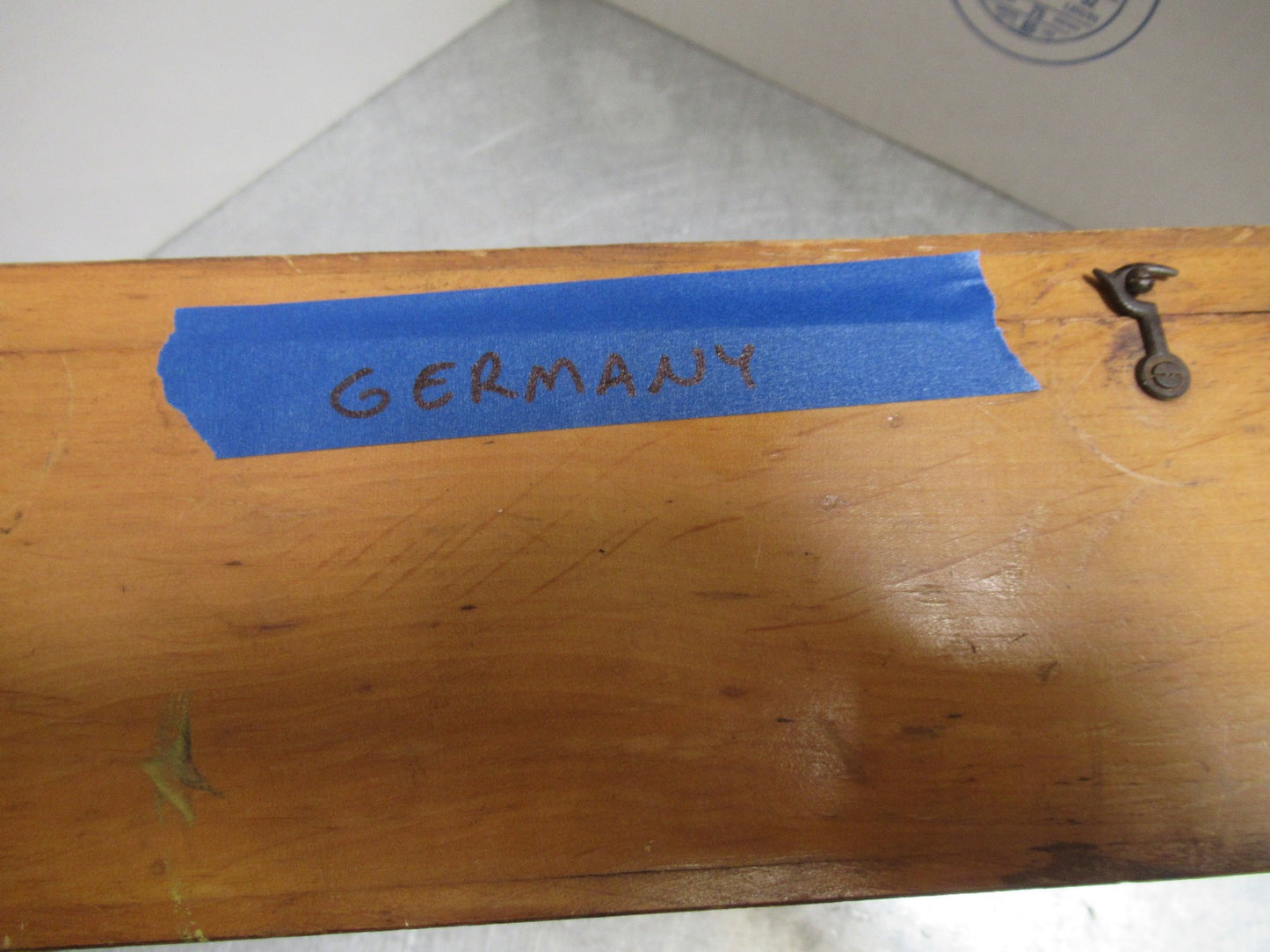 ANTIQUE WOOD CONTAINER EMPTY OLD GERMAN SCOPE MICROSCOPE PART AS PICTURED TA-5