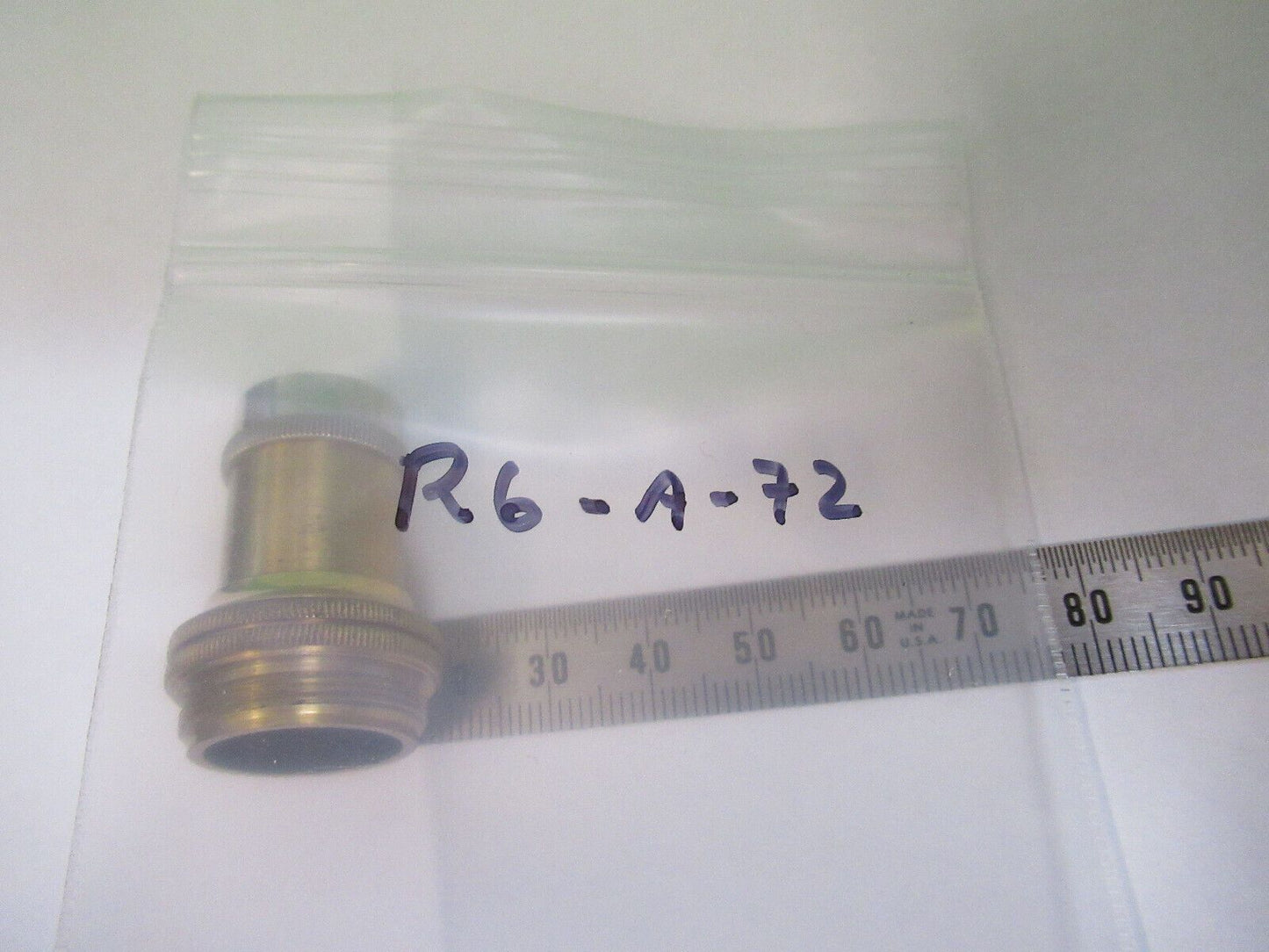 ANTIQUE BRASS ERNST LEITZ "3" OBJECTIVE MICROSCOPE PART AS PICTURED #R6-A-72