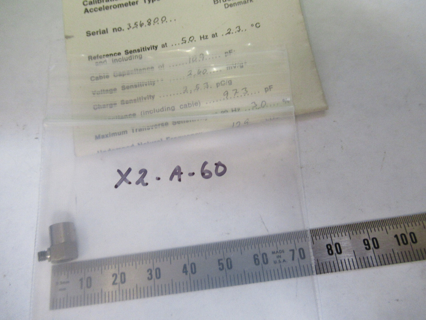 BRUEL KJAER 4344 MINIATURE ACCELEROMETER VIBRATION SENSOR AS PICTURED X2-A-60