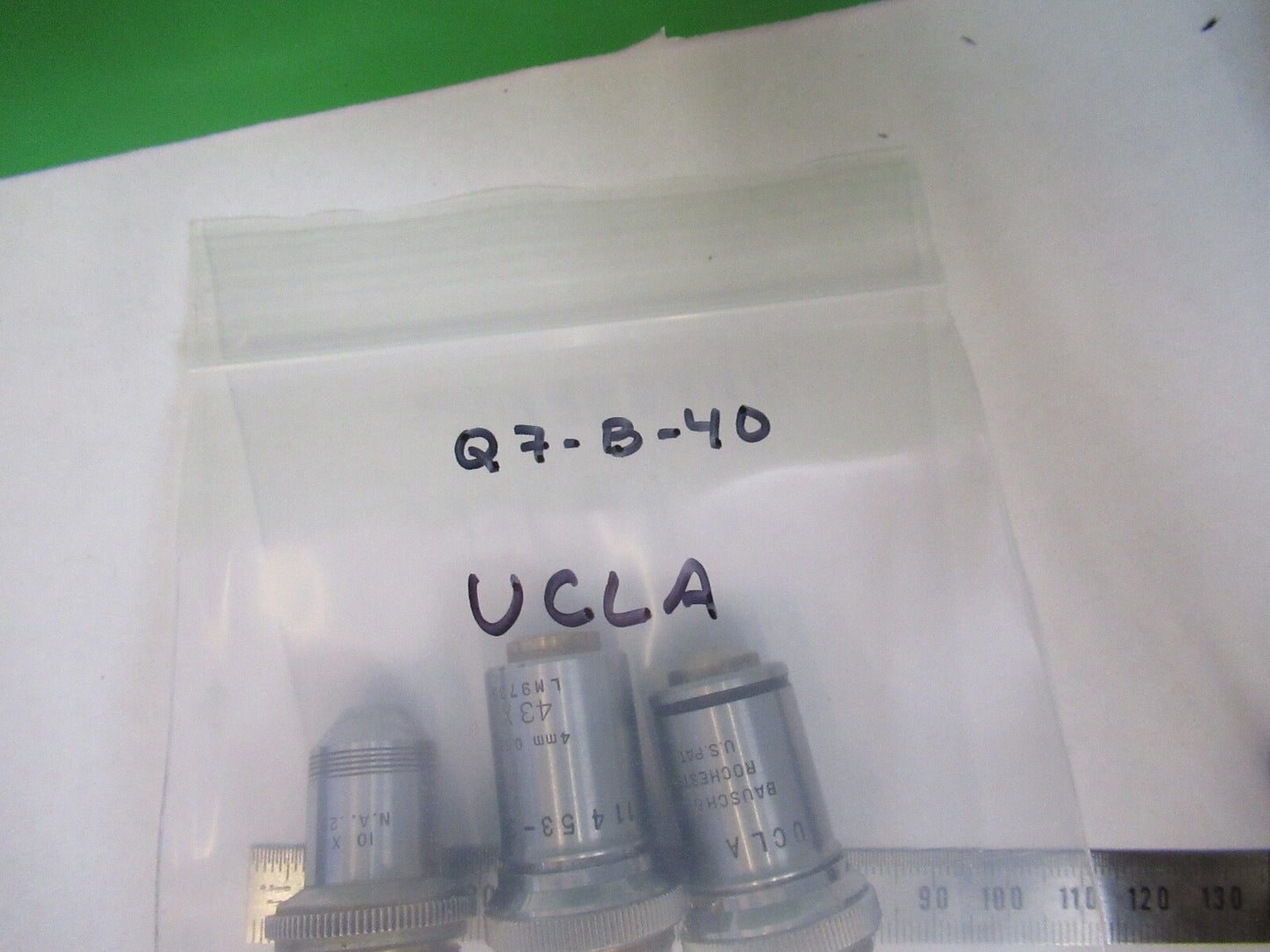 LOT OBJECTIVES UCLA BAUSCH LOMB SPENCER MICROSCOPE PART AS PICTURED Q7-B-40
