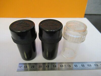 ANTIQUE LOT EMPTY OBJECTIVE CANISTERS MICROSCOPE PART AS PICTURED &H1-B-26