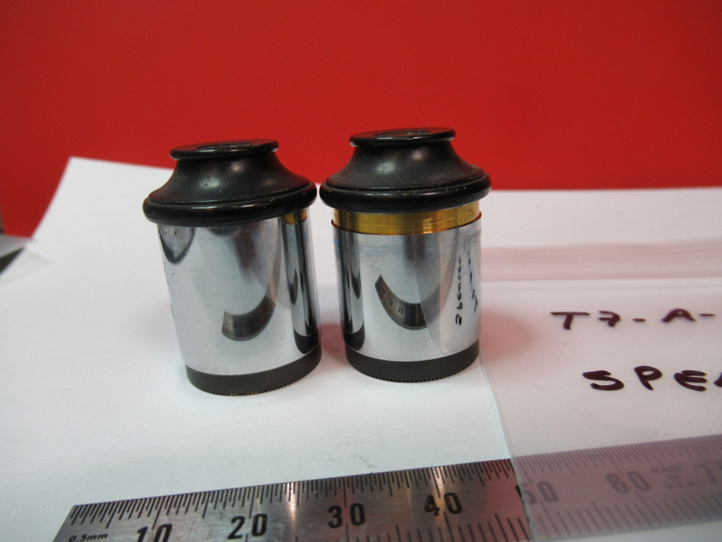 ANTIQUE SPENCER AO 10X EYEPIECE PAIR OCULAR MICROSCOPE PART AS PICTURED T7-A-64