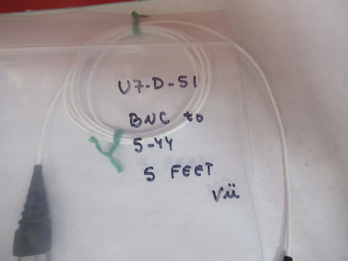 Low Noise 5ft long Cable BNC to 5-44 for Accelerometer Vibration Sensor