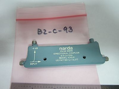 NARDA DIRECTIONAL COUPLER RF MICROWAVE FREQUENCY 2 GHz 4242-6 BIN#B2-C-93