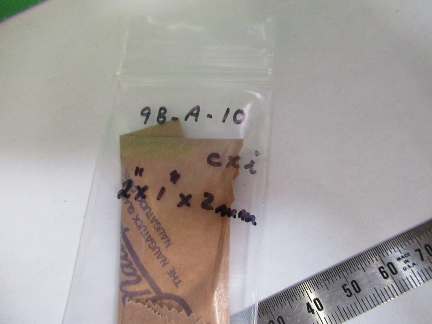 OPTICAL GLASS NAUGATUCK 2" x 1" x 2mm FROSTED DIFFUSE OPTICS AS PICTURED 98-A-10