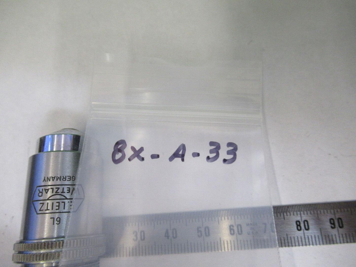 ERNST LEITZ GERMANY 45X /170 VINTAGE LENS MICROSCOPE PART AS PICTURED 8X-A-33