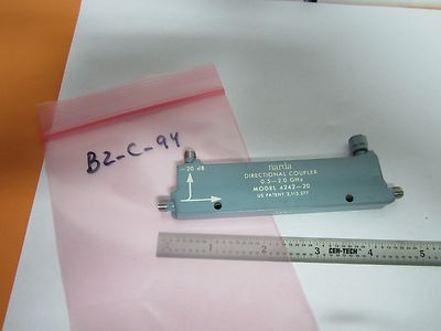NARDA DIRECTIONAL COUPLER RF MICROWAVE FREQUENCY 2 GHz 4242-20 BIN#B2-C-94