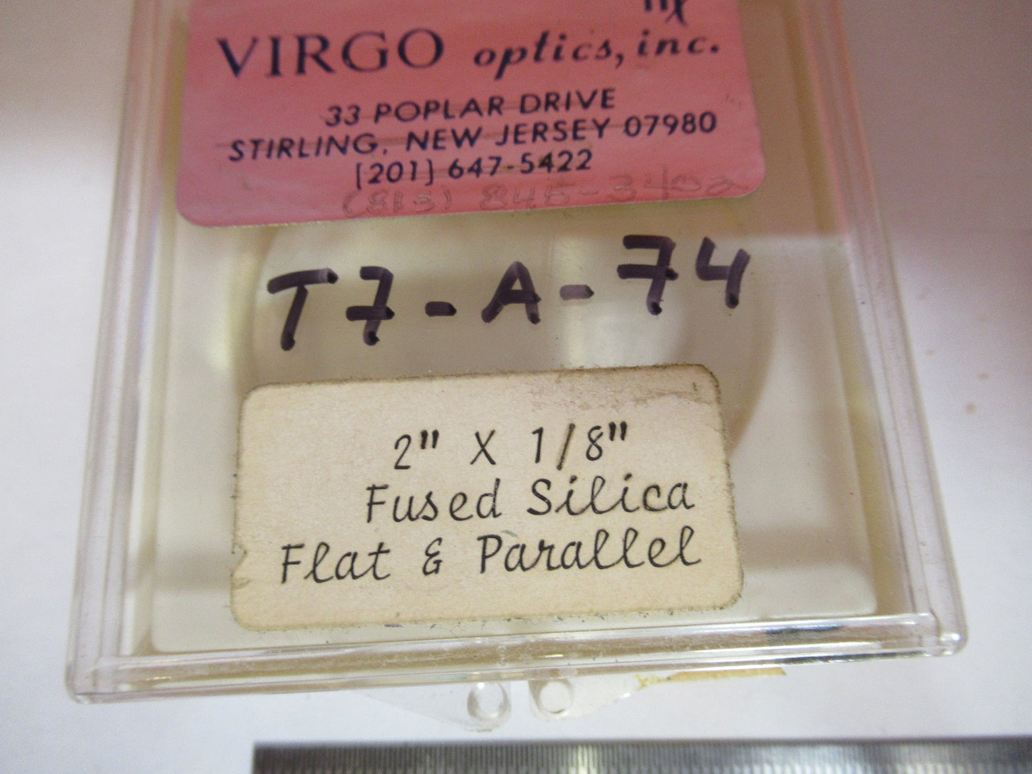 OPTICAL LENS FLAT FUSED SILICA LASER OPTICS AS PICTURED T7-A-74