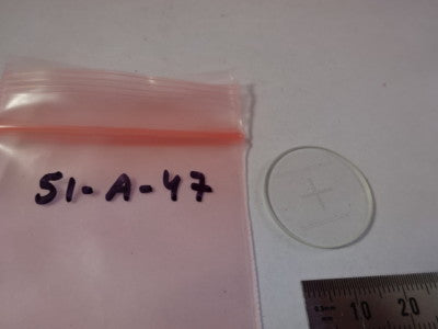 CROSSHAIR RETICLE MICROMETER for OCULAR MICROSCOPE OPTICS AS IS &51-A-47