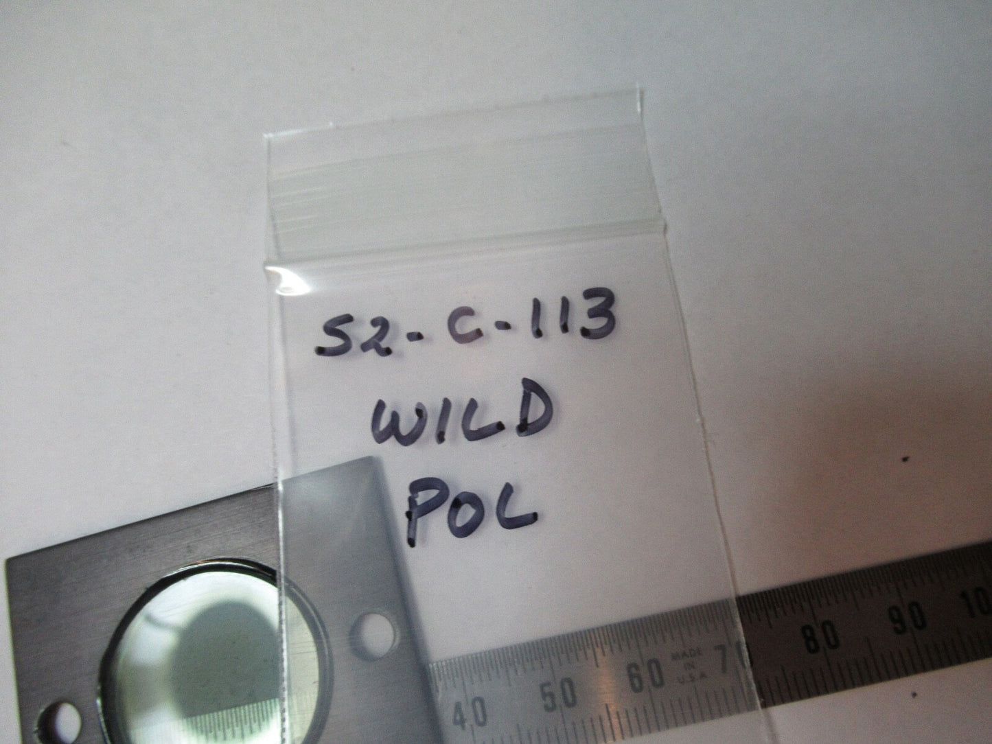 WILD HEERBRUGG SWISS POL POLARIZER GLASS MICROSCOPE PART AS PICTURED S2-C-113