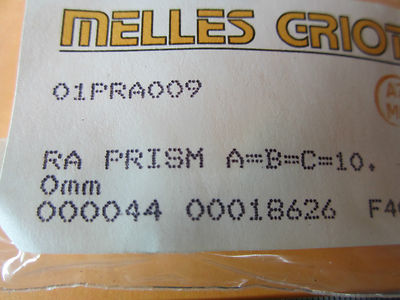 OPTICAL MELLES GRIOT PRISM 10 mm LASER OPTICS BIN#D7