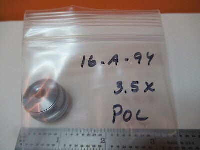 LEITZ GERMANY POL OBJECTIVE 3.5X P MICROSCOPE OPTICS PART AS PICTURED &16-A-94