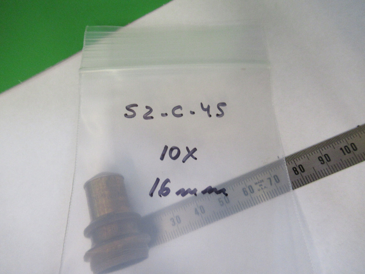 ANTIQUE BRASS SPENCER 10X OBJECTIVE MICROSCOPE PART AS PICTURED &S2-C-45