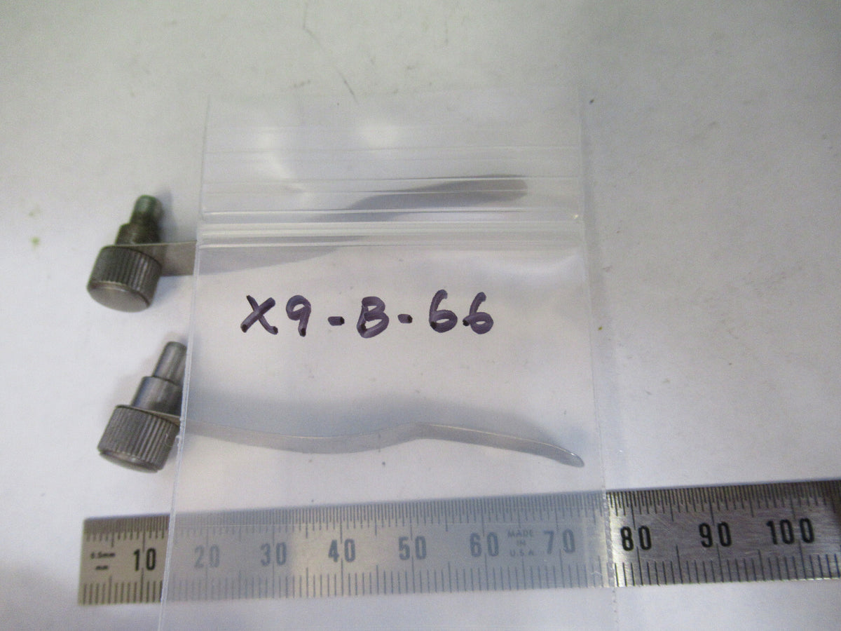 BAUSCH LOMB PAIR CLIPS STAGE MICROSCOPE PART AS PICTURED X9-B-66