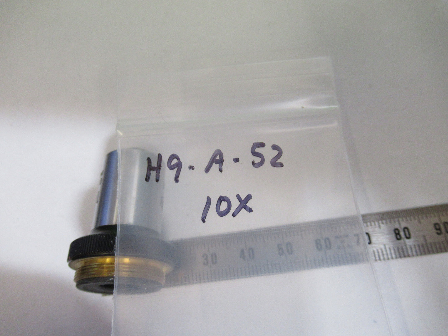 OLYMPUS OBJECTIVE 10X LENS MICROSCOPE PART AS PICTURED &H9-A-52
