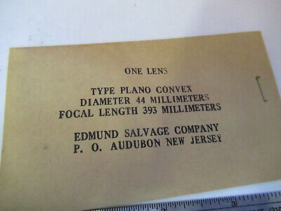OPTICAL EDMUND LENS 44 mm DIAMETER FL 393 mm OPTICS AS PICTURED &B9-FT