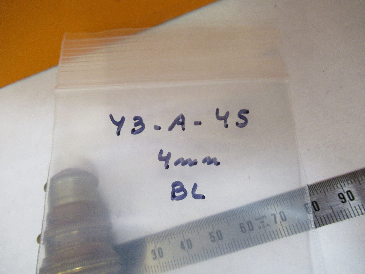 ANTIQUE BRASS BAUSCH LOMB OBJECTIVE 4mm MICROSCOPE PART AS PICTURED Y3-A-45