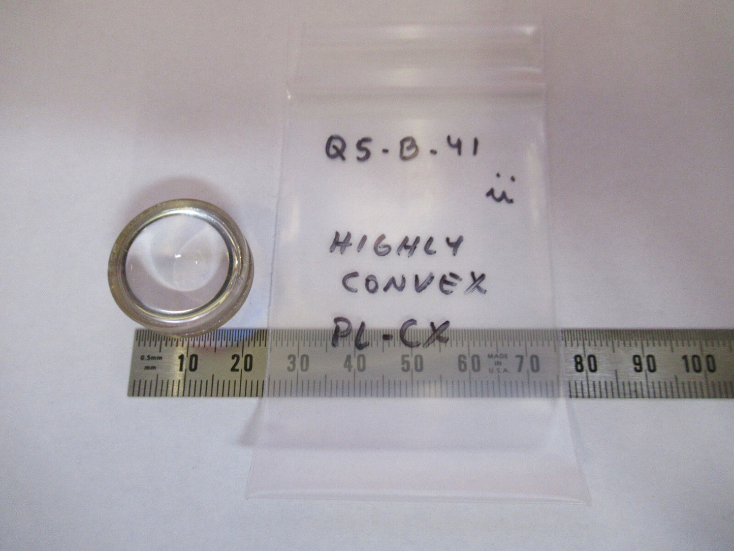 OPTICAL one HIGHLY CONVEX LENS PL-CX OPTICS AS PICTURED Q5-B-41