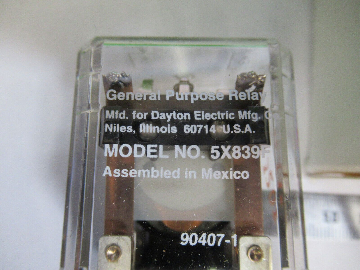 DAYTON GENERAL PURPOSE RELAY 5X839F AS IS BIN#Q4