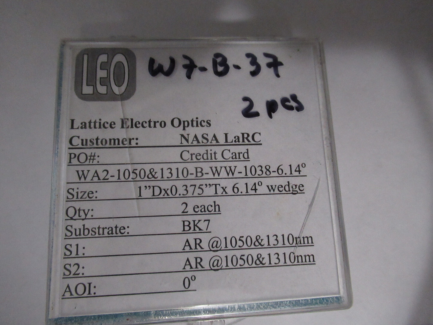 ex NASA OPTICAL LOT 1050 & 1310 nm LENSES LASER OPTICS AS PICTURED W7-B-37