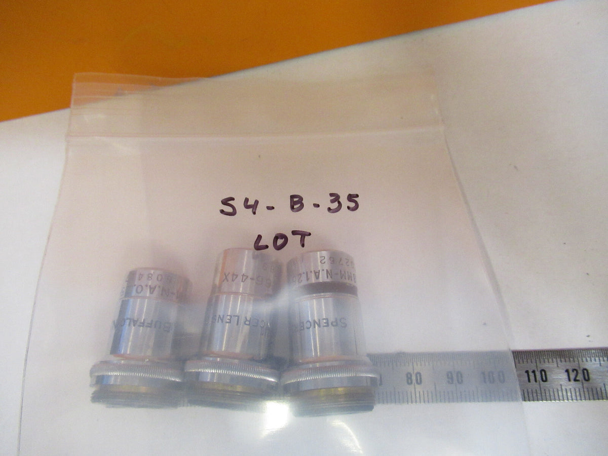 LOT AO AMERICAN SPENCER OBJECTIVES OPTICS MICROSCOPE PART AS PICTURED S4-B-35