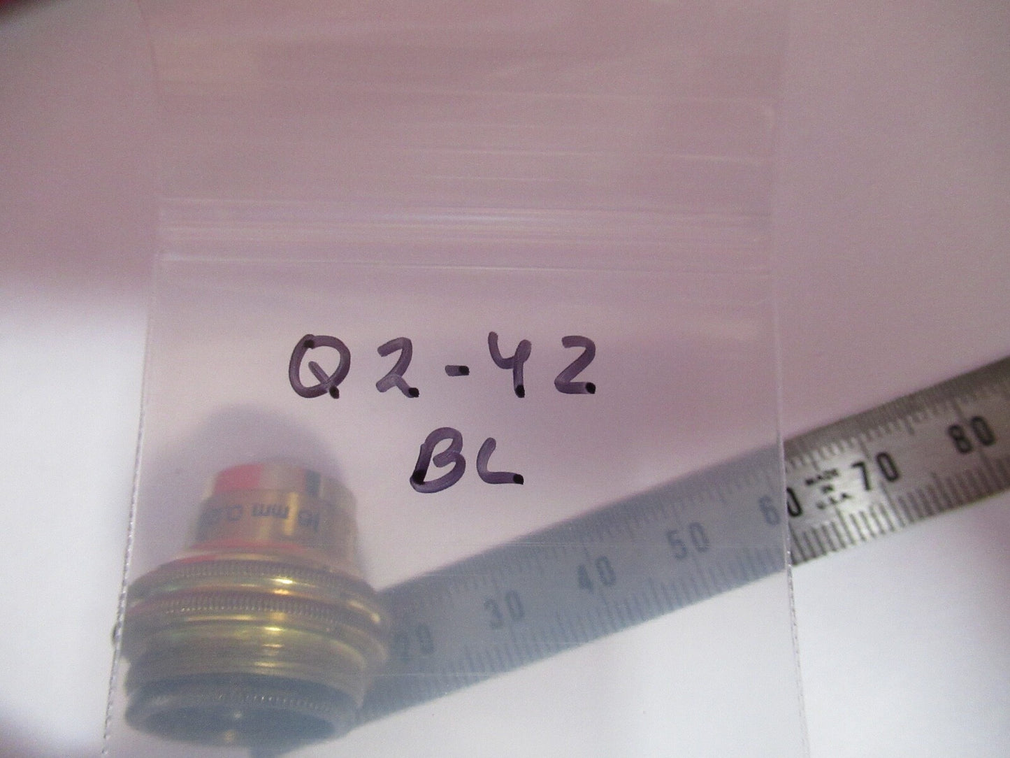 ANTIQUE BRASS BAUSCH LOMB 16mm OBJECTIVE MICROSCOPE PART AS PICTURED Q2-42