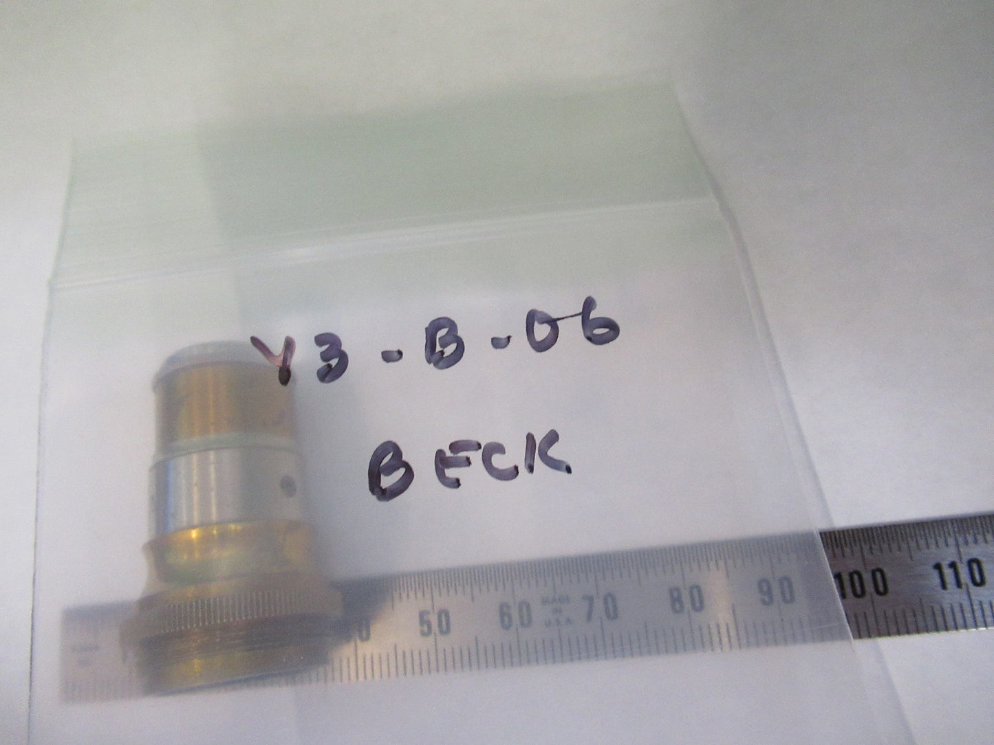ANTIQUE BRASS OBJECTIVE LENS BECK UK LONDON MICROSCOPE PART AS PICTURED Y3-B-06