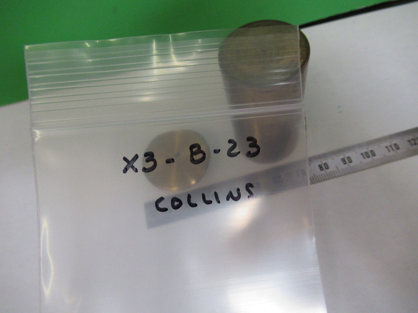 ANTIQUE BRASS EMPTY COLLINS UK OBJECTIVE CANISTER MICROSCOPE PART X3-B-23