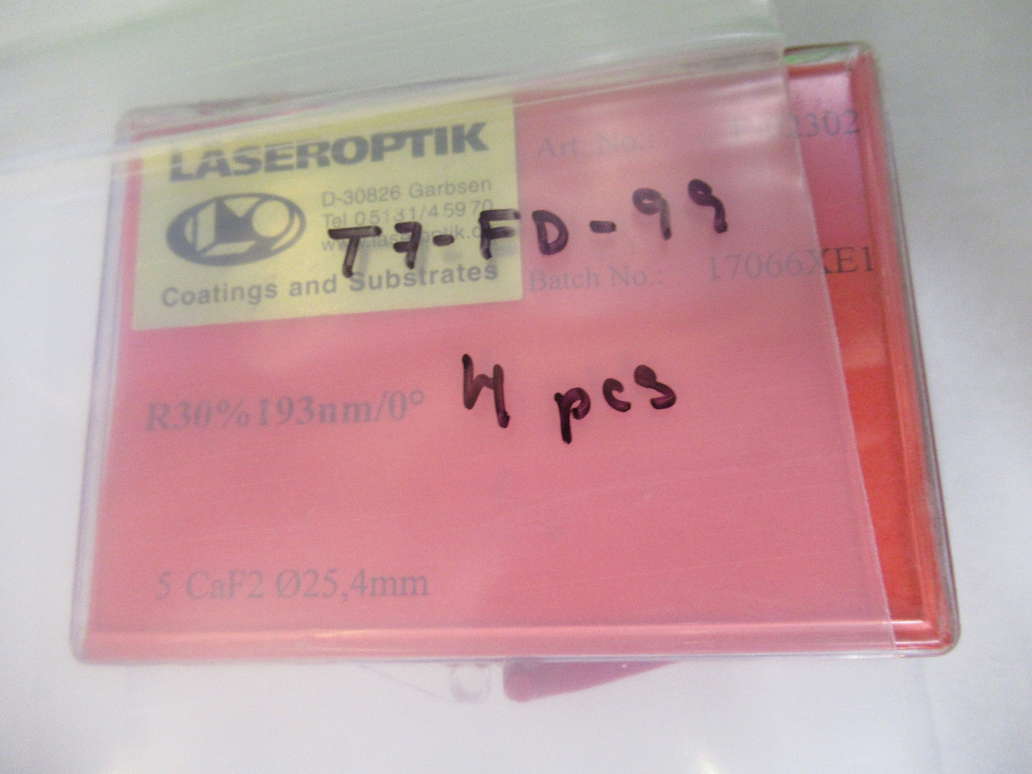 OPTICAL LENS LOT CALCIUM FLUORIDE CaF2 INFRARED OPTICS AS PICTURED T7-FD-99