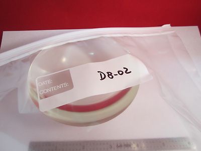OPTICAL LARGE PLANO CONVEX LENS YELLOW TINT chipped edge LASER OPTICS BIN#D8-02
