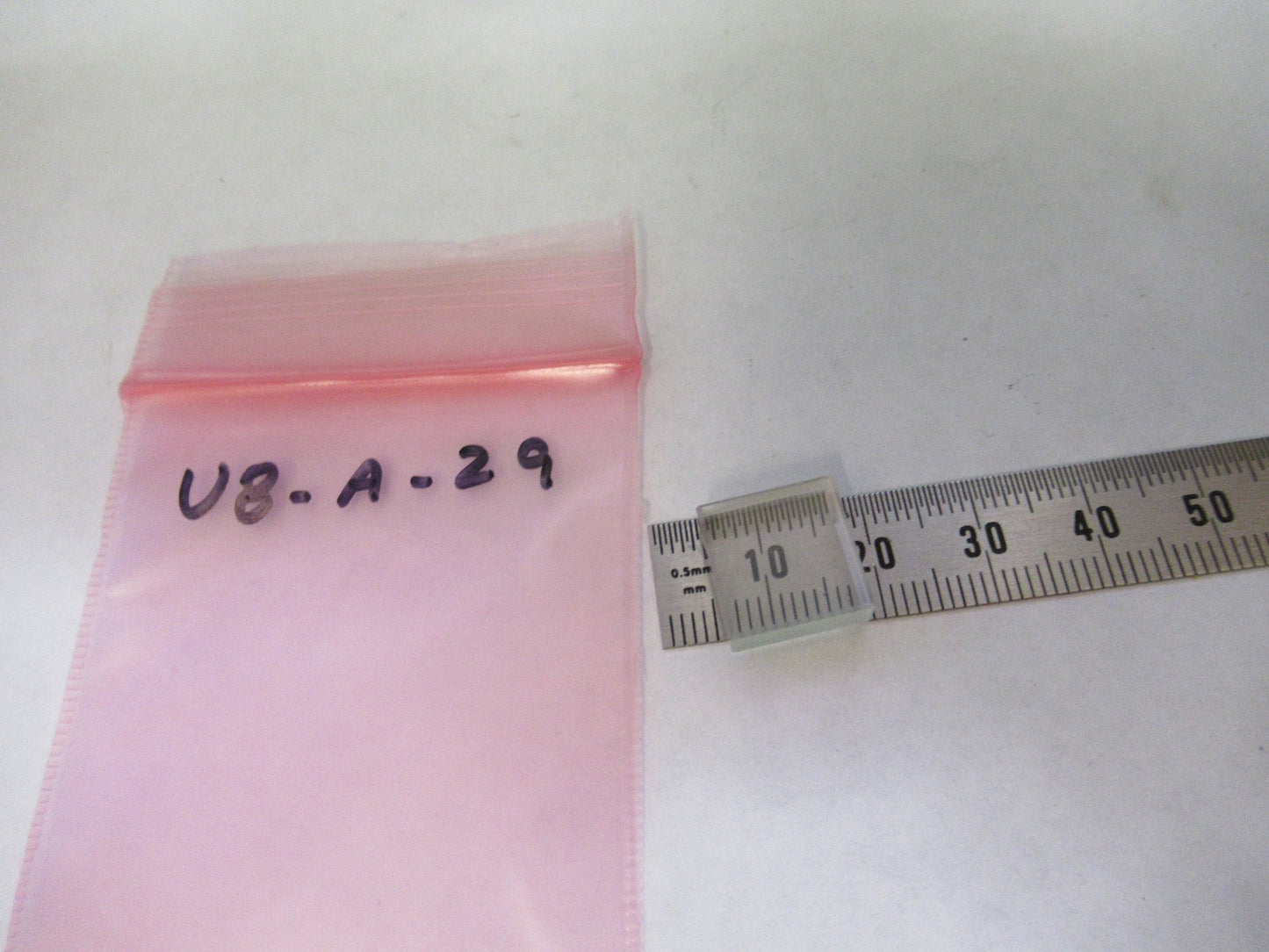 OPTICAL BEAM SPLITTER MINI BLOCK GLASS FLAT OPTICS AS PICTURED U8-A-29