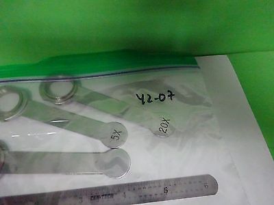 FOR PARTS MICROSCOPE OBJECTIVE LOT 3 EA HANDLES HOLDER ?? BIN#Y2-07