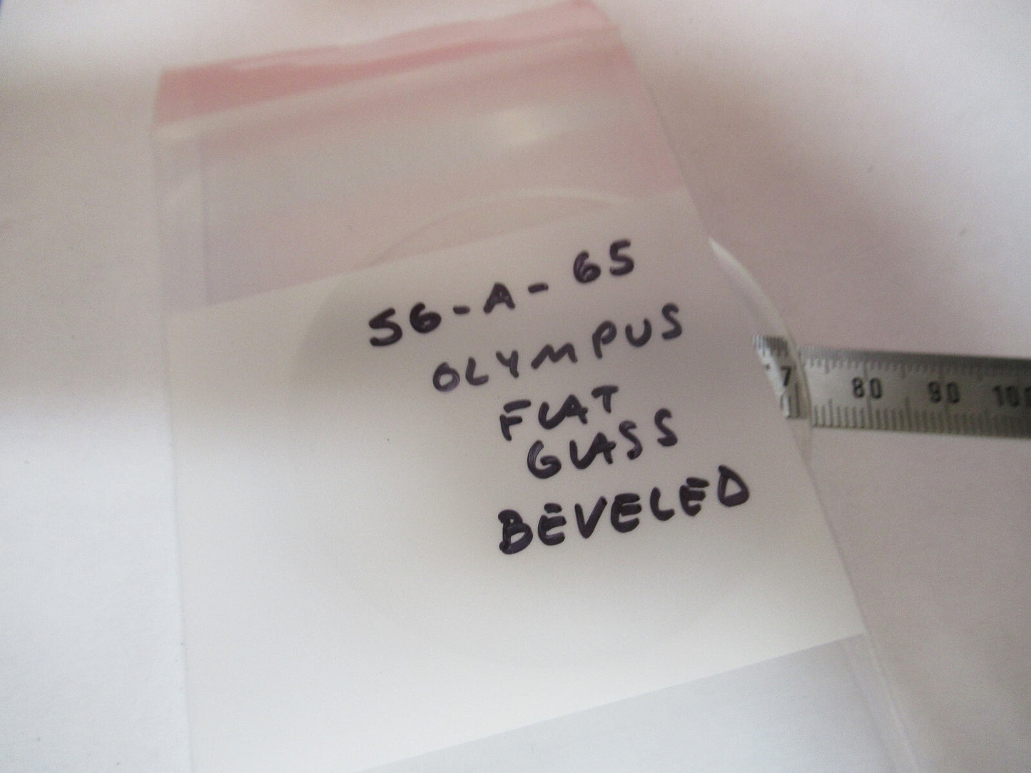 OLYMPUS JAPAN FLAT BEVELED STAGE GLASS MICROSCOPE PART AS PICTURED S6-A-65