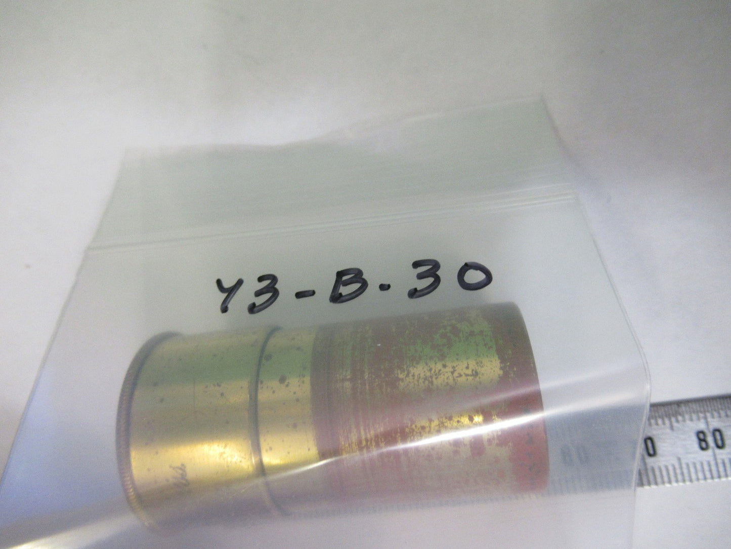 ANTIQUE BRASS EMPTY CARL ZEISS 1.5mm OBJECTIVE CANISTER MICROSCOPE PART Y3-B-30