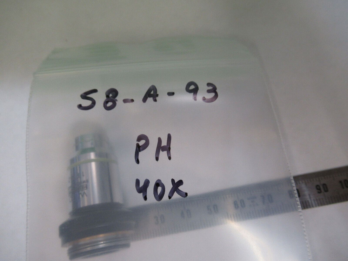 MICROSCOPE WILD HEERBRUGG SWISS OBJECTIVE 40X PH PHASE FLUOR OPTICS S8-A-93