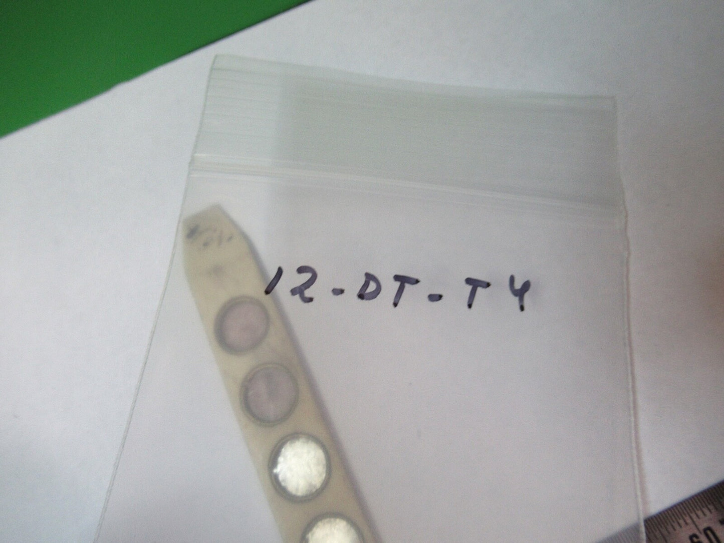 ANTIQUE SLIDE SPECIMEN made in BONE RARE MICROSCOPE PART AS PICTURED 12-DT-T4