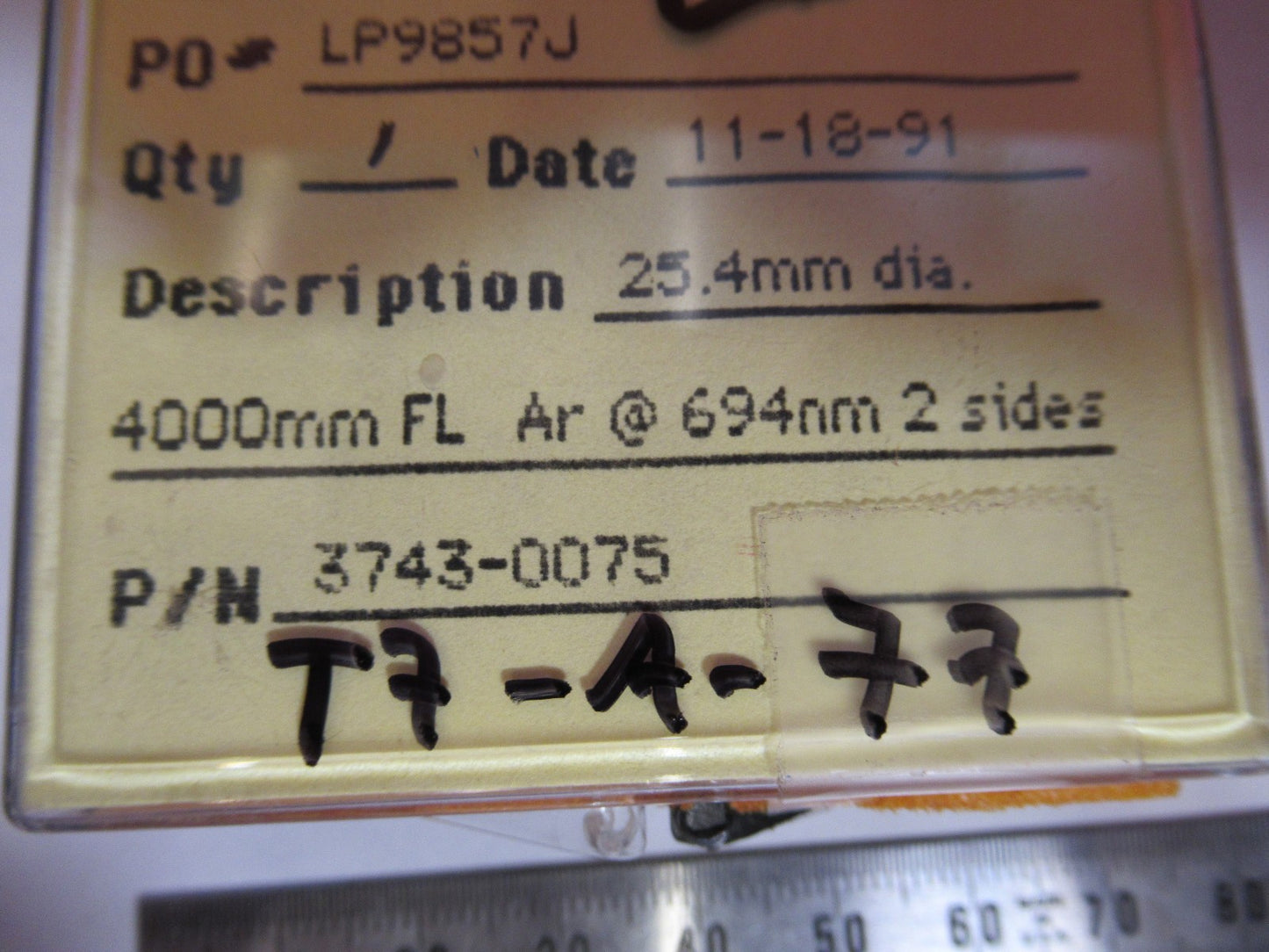 OPTICAL LENS LASER OPTICS AS PICTURED T7-A-77