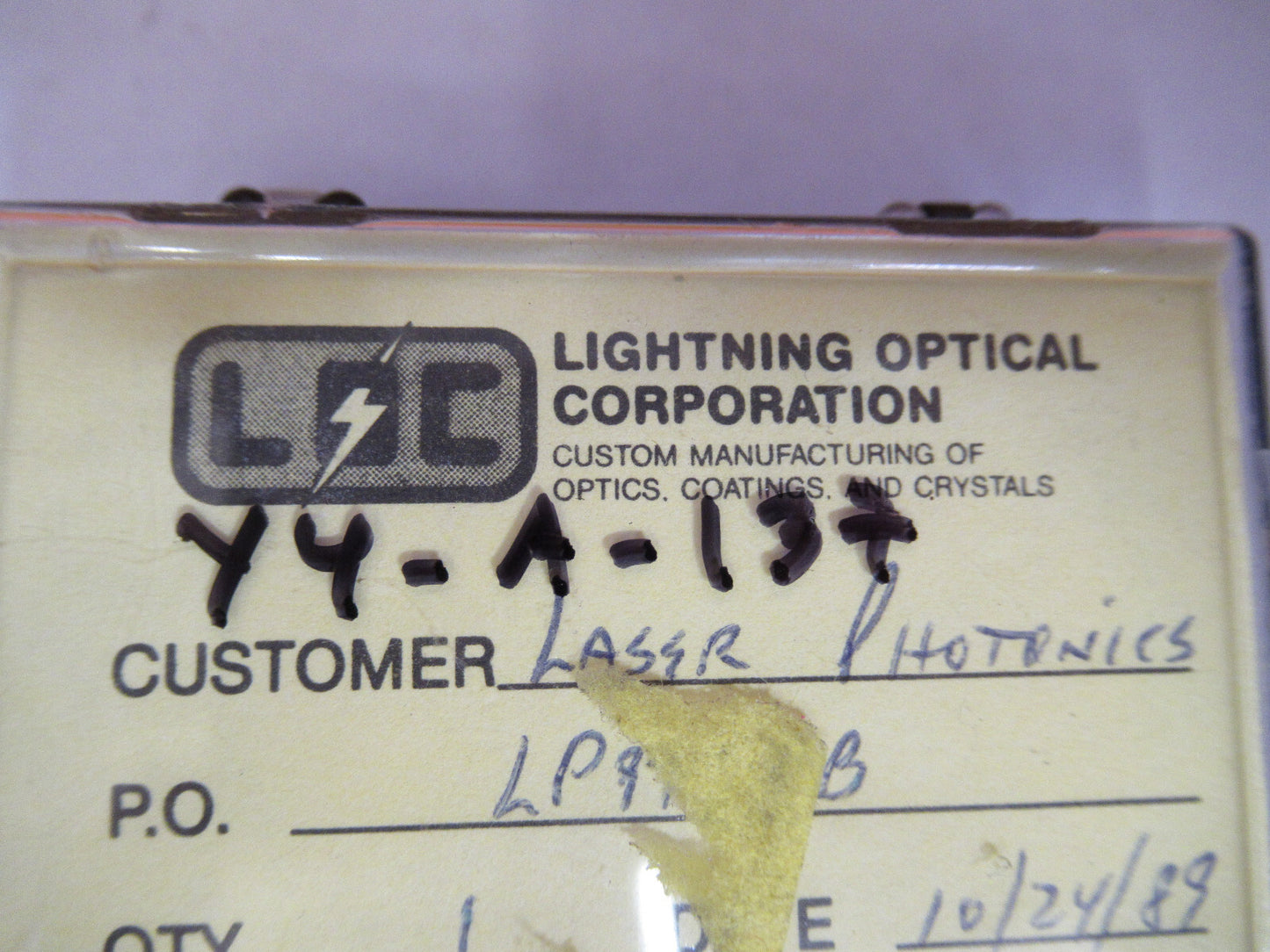 OPTICAL ex-NASA COATED LENS PRO LASER OPTICS AS PICTURED Y4-A-137