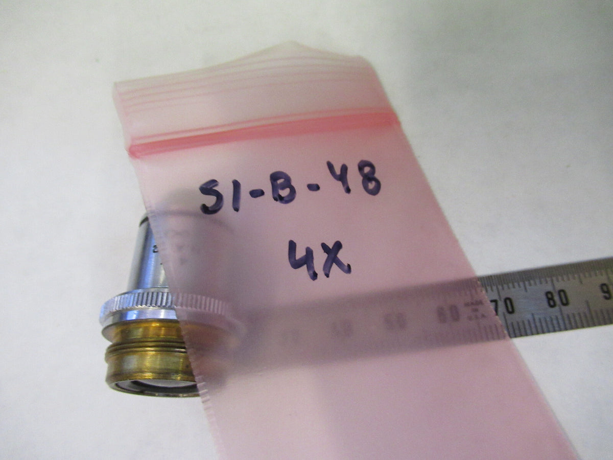SPENCER 4X OBJECTIVE INFINITY OPTICS LENS MICROSCOPE PART AS PICTURED S1-B-48
