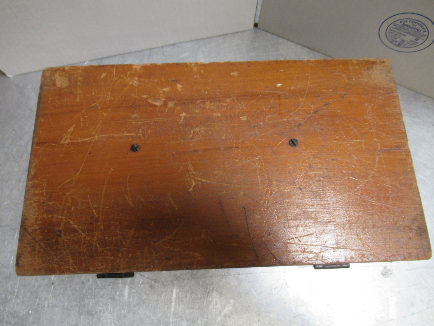ANTIQUE WOOD BOX BAUSCH LOMB ACCESSORIES EMPTY MICROSCOPE PART AS PICTURED TD-4