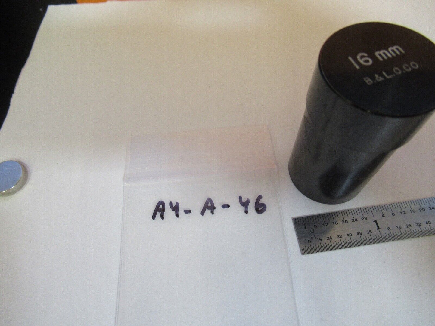 EMPTY BAUSCH LOMB OBJECTIVE CONTAINER 16mm MICROSCOPE PART AS PICTURED &A4-A-46