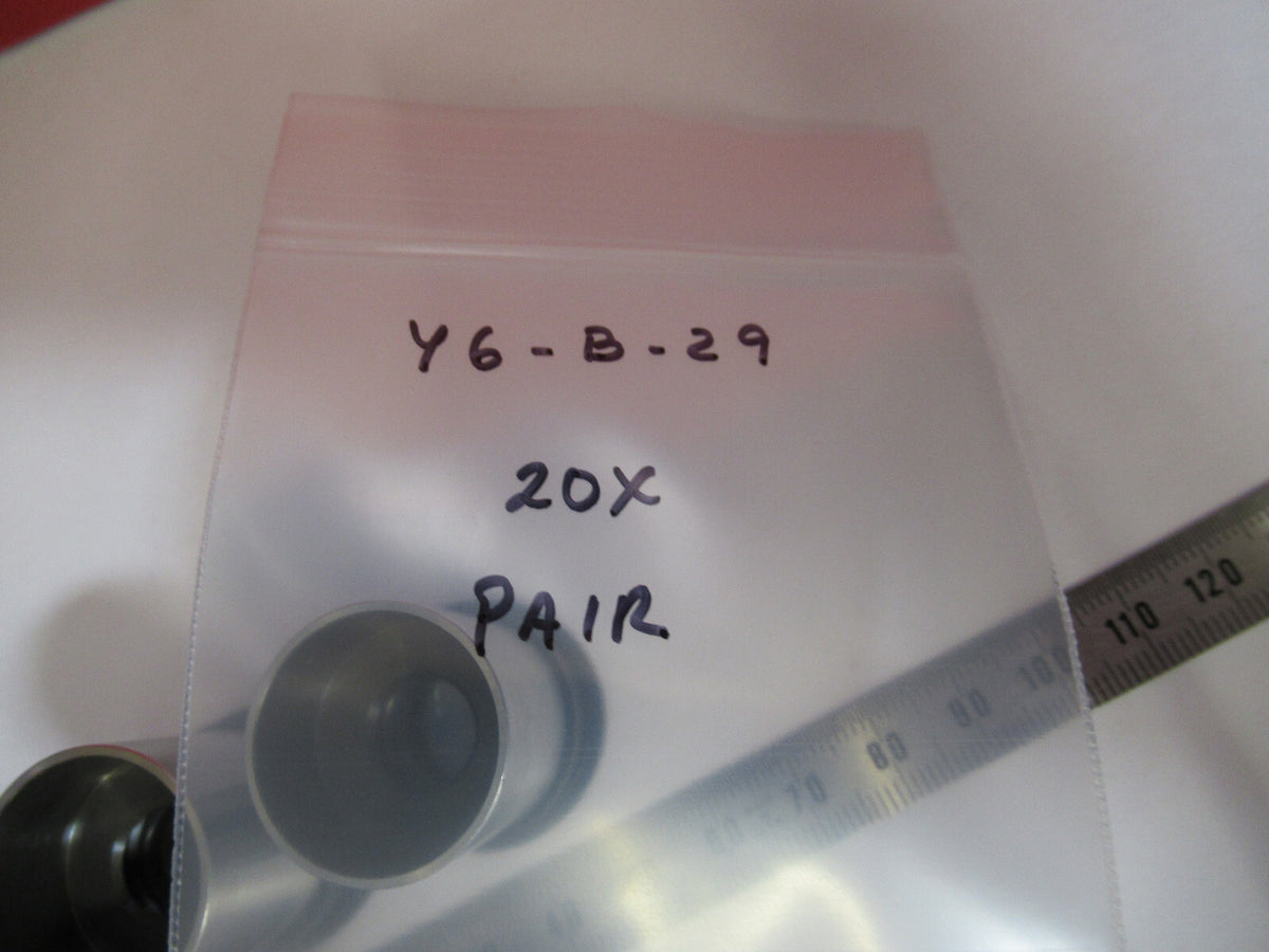 PAIR GENERIC 20X EYEPIECE OCULAR NICE OPTICS MICROSCOPE PART Y6-B-29