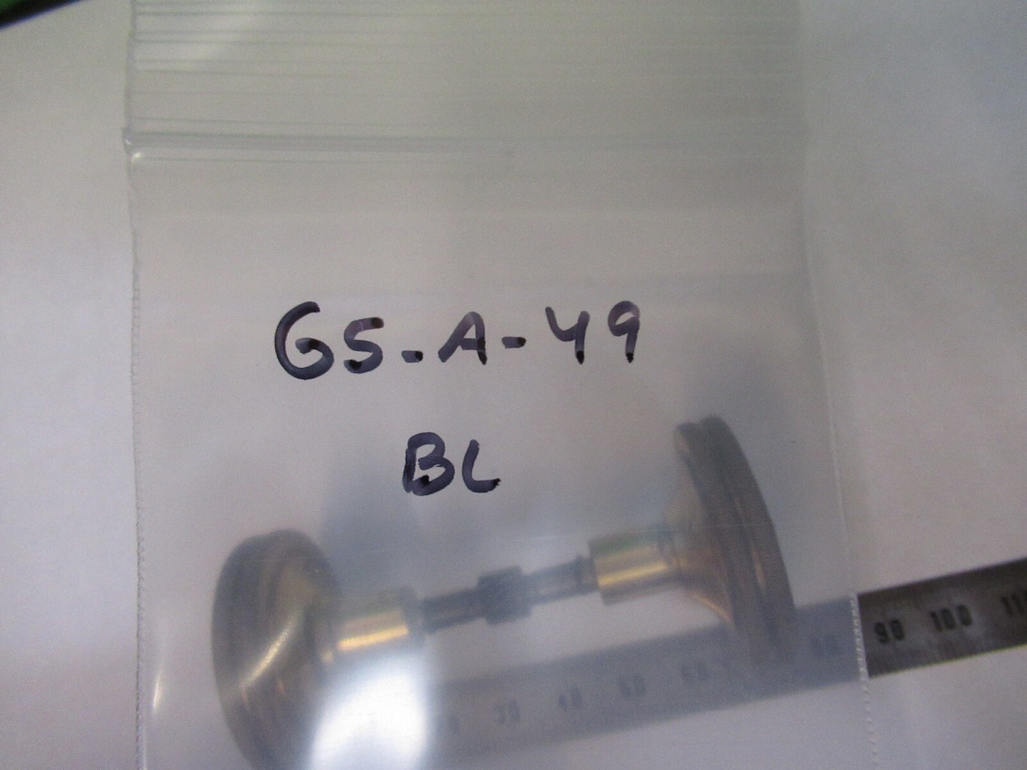 ANTIQUE BAUSCH LOMB BRASS SET OF KNOBS FRAME MICROSCOPE PART AS PICTURED G5-A-49