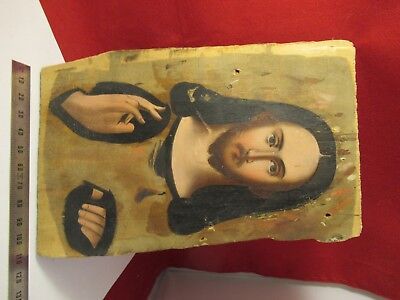 ORTHODOX CHURCH RELIGIOUS PAINTING RUSSIA in WOOD PANEL CHRIST JESUS &A1-RUS-3