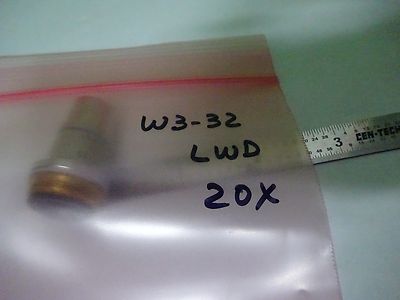 MICROSCOPE PART OBJECTIVE LWD 20X ACHROMAT AMERICAN OPTICS AS IS BIN#W3-32