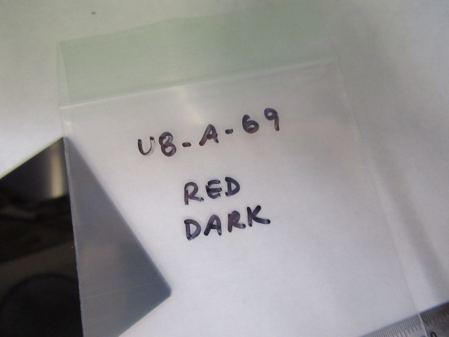OPTICAL GLASS SQUARE 50mm DARK RED FILTER OPTICS AS PICTURED U8-A-69